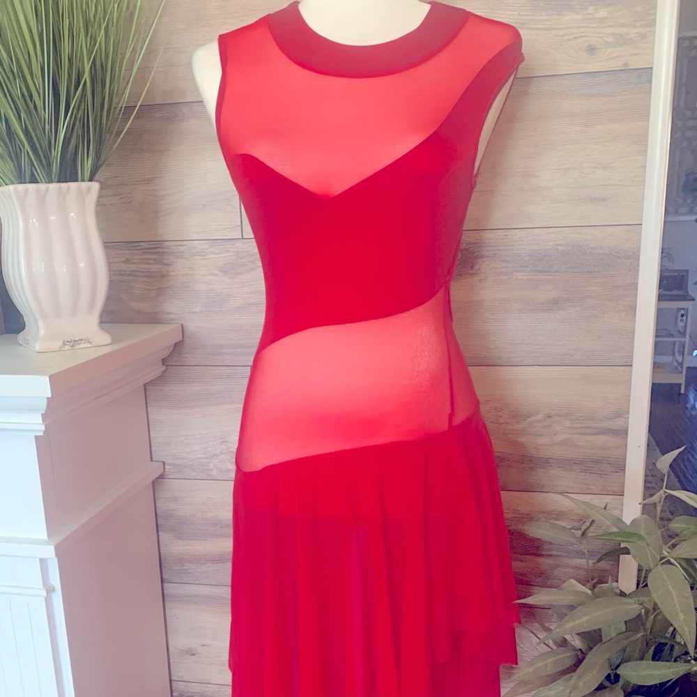New Women’s Red Ballroom Dancing Dress Size: S